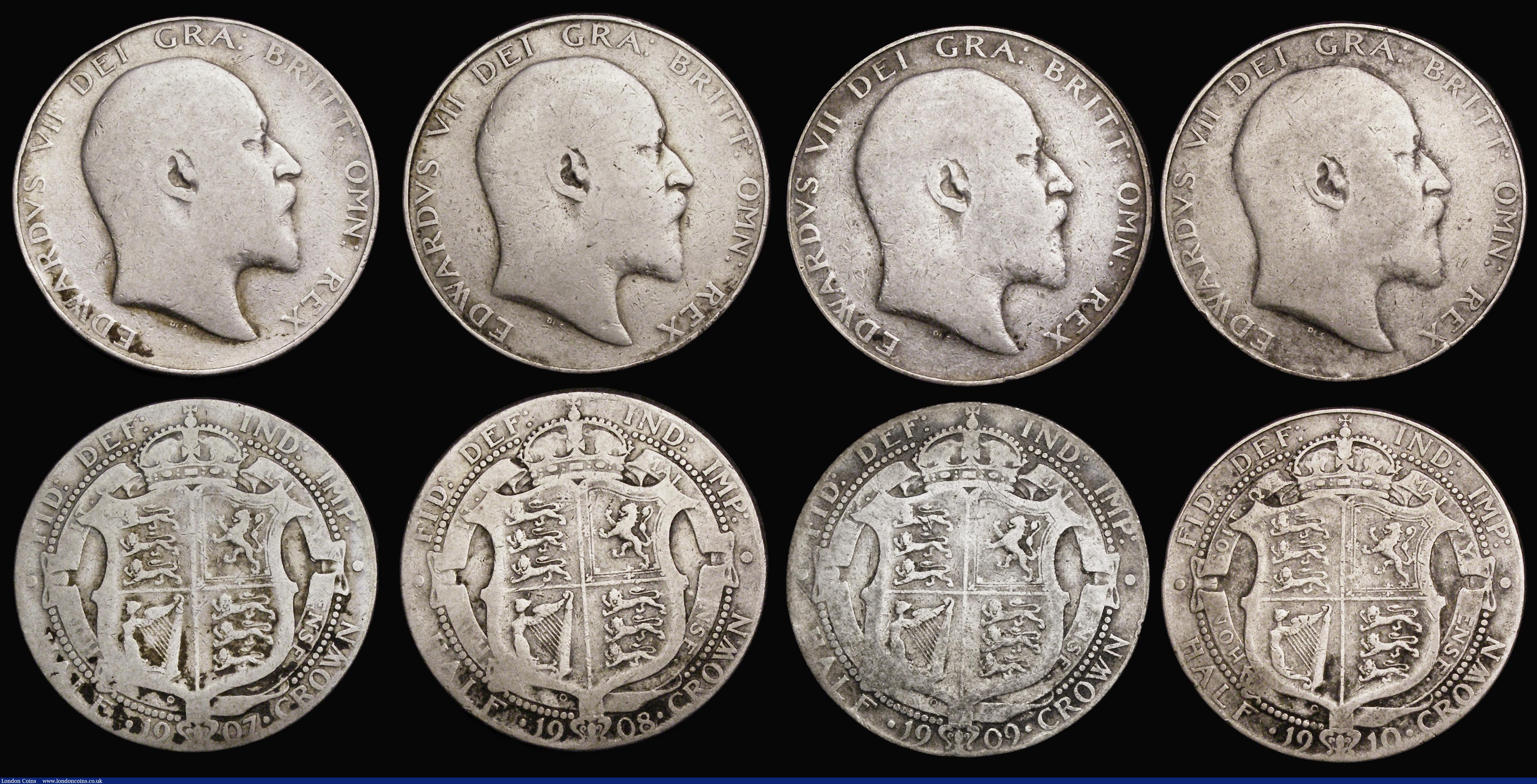 London Coins : A186 : Lot 2479 : Halfcrowns (7) 1902 ESC 746, Bull 3567, 1904 ESC 749, Bull 3570, 1906 ESC 751, Bull 3572, 1907 ESC 7...