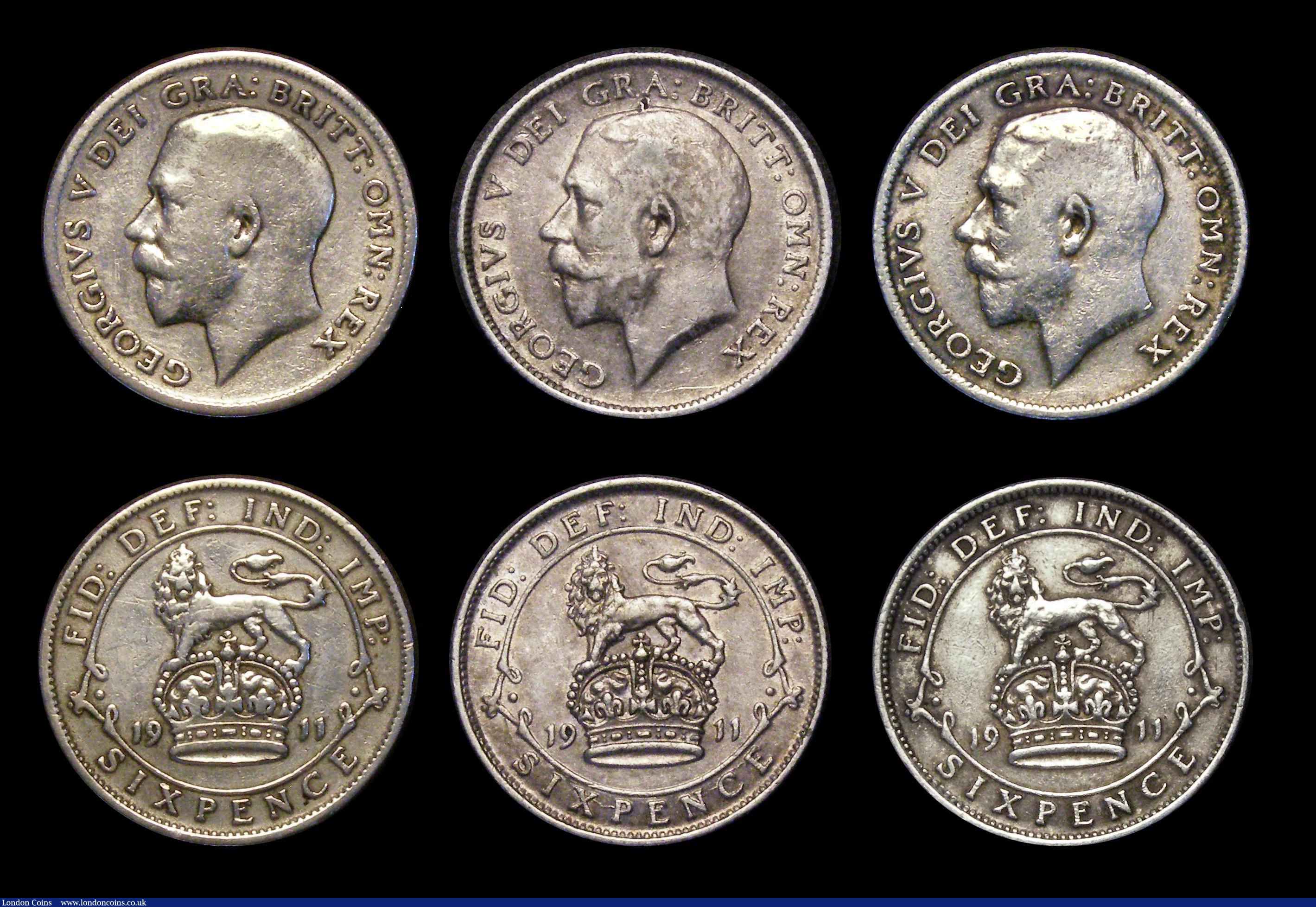 London Coins : A186 : Lot 2549 : Shillings and Sixpences (6) comprising Shillings (3) 1893 Large Obverse Lettering, ESC 1361, Bull 31...