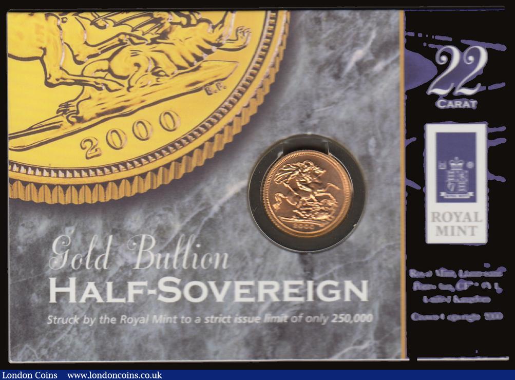 London Coins : A186 : Lot 395 : Half Sovereign 2000 Marsh 545, S.SB4 Lustrous UNC on the Royal Mint card of issue