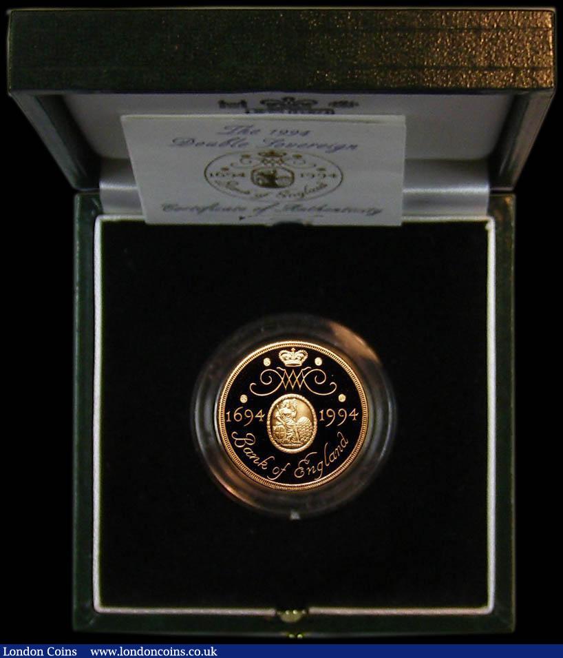 London Coins : A186 : Lot 484 : Two Pounds 1994 Tercentenary of the Bank of England Gold Proof S.K4, FDC in the Royal Mint box of is...