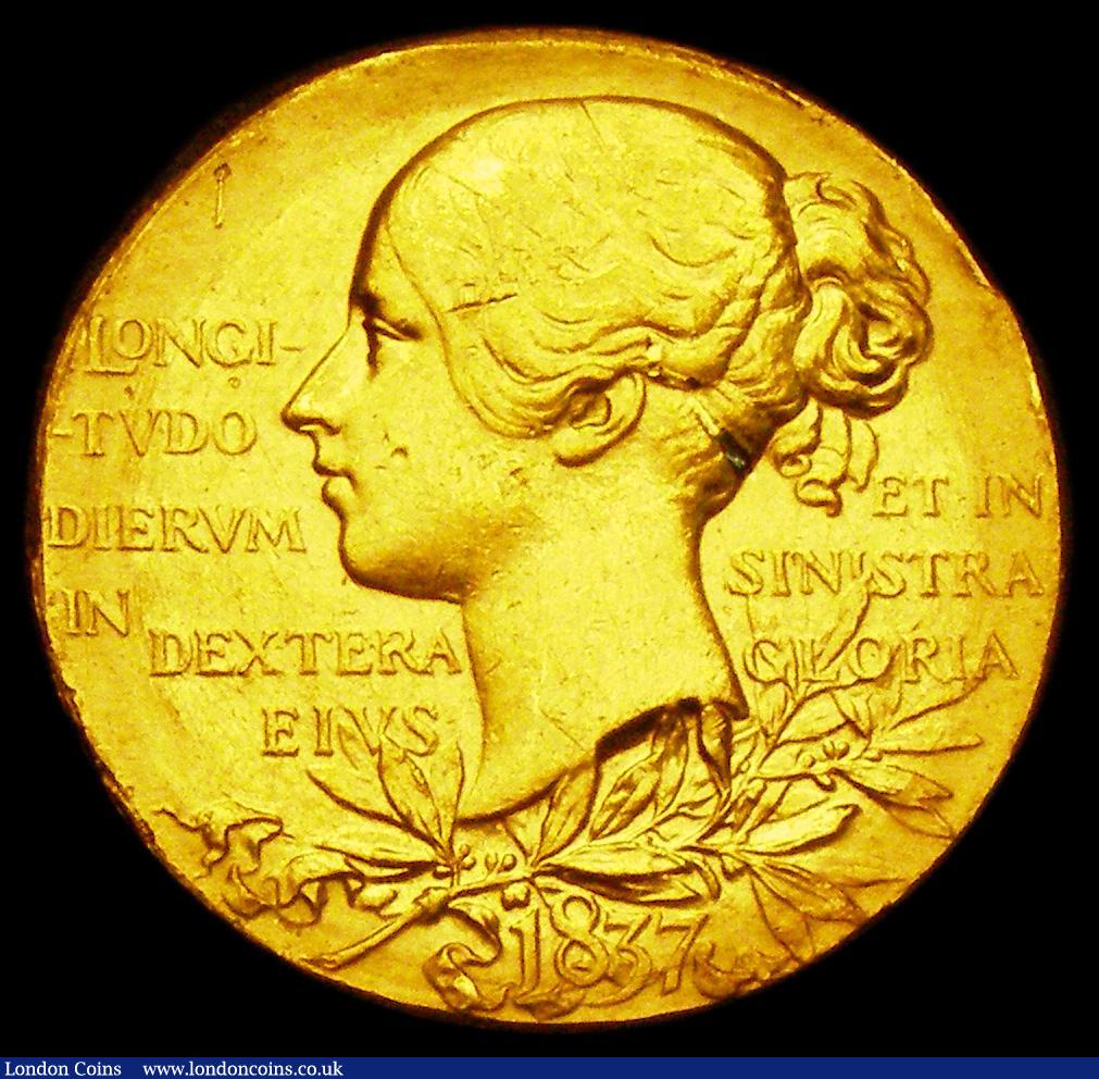 London Coins : A186 : Lot 812 : Diamond Jubilee of Queen Victoria 1897 26mm diameter in gold by G.W. de Saulles after T. Brock, Reve...