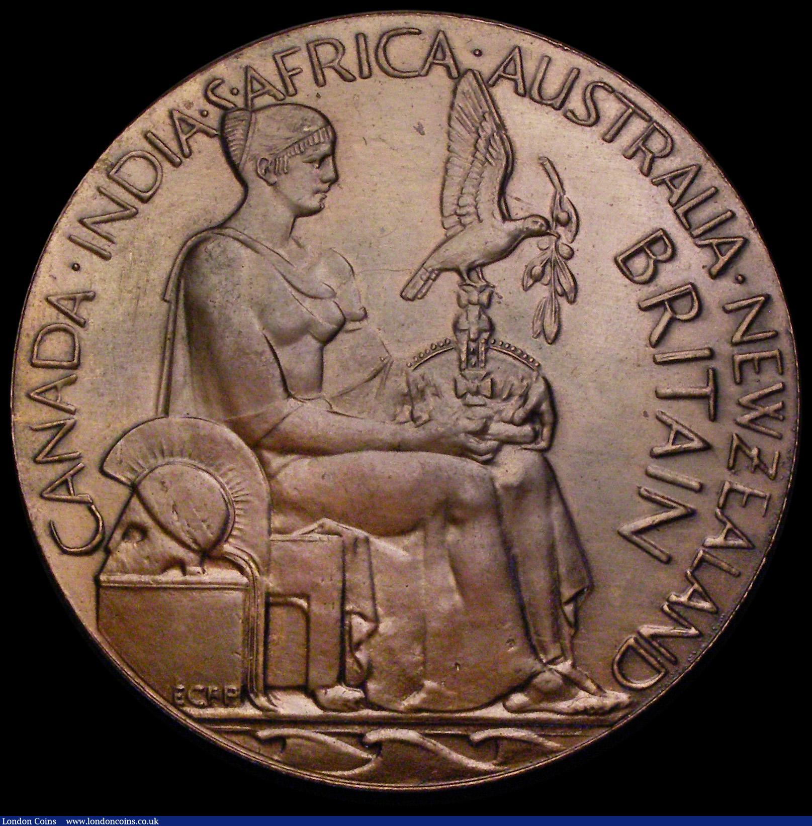 London Coins : A186 : Lot 849 : Coronation of Edward VIII 1937 57mm diameter in bronze by E. Carter Preston, Obverse: Crown bust in ...