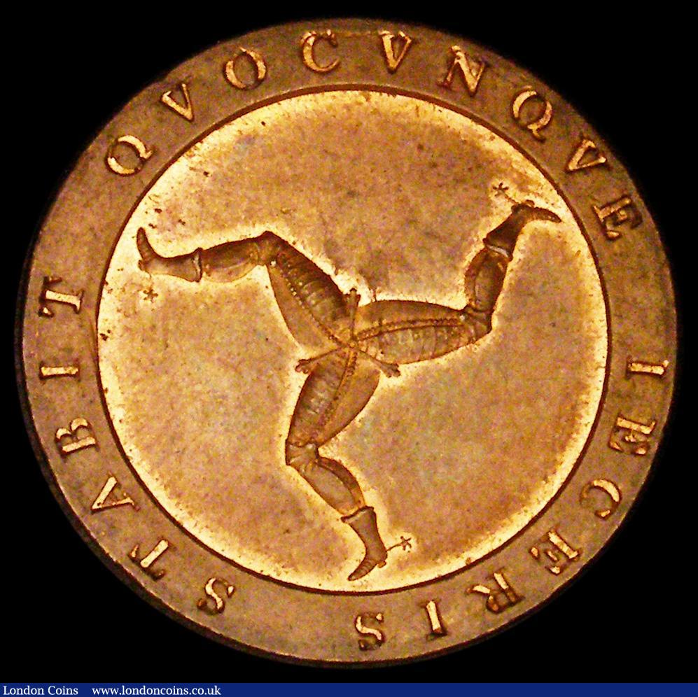 London Coins : A186 : Lot 956 : Isle of Man Halfpenny 1813 S.7416, Pridmore 33, M.79, EF or better and lustrous with some tiny spots...