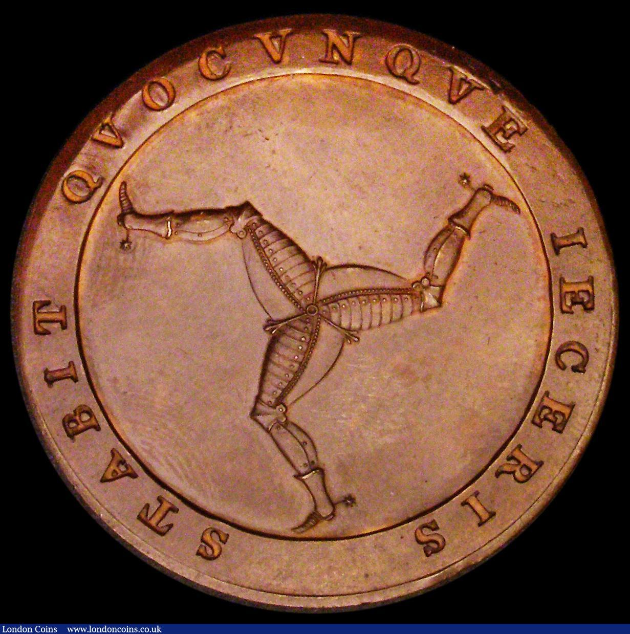 London Coins : A186 : Lot 965 : Isle of Man Penny 1798 Bronzed Proof S.7415b, Pridmore 18A, M.68, UNC with minor handling marks, Ex-...