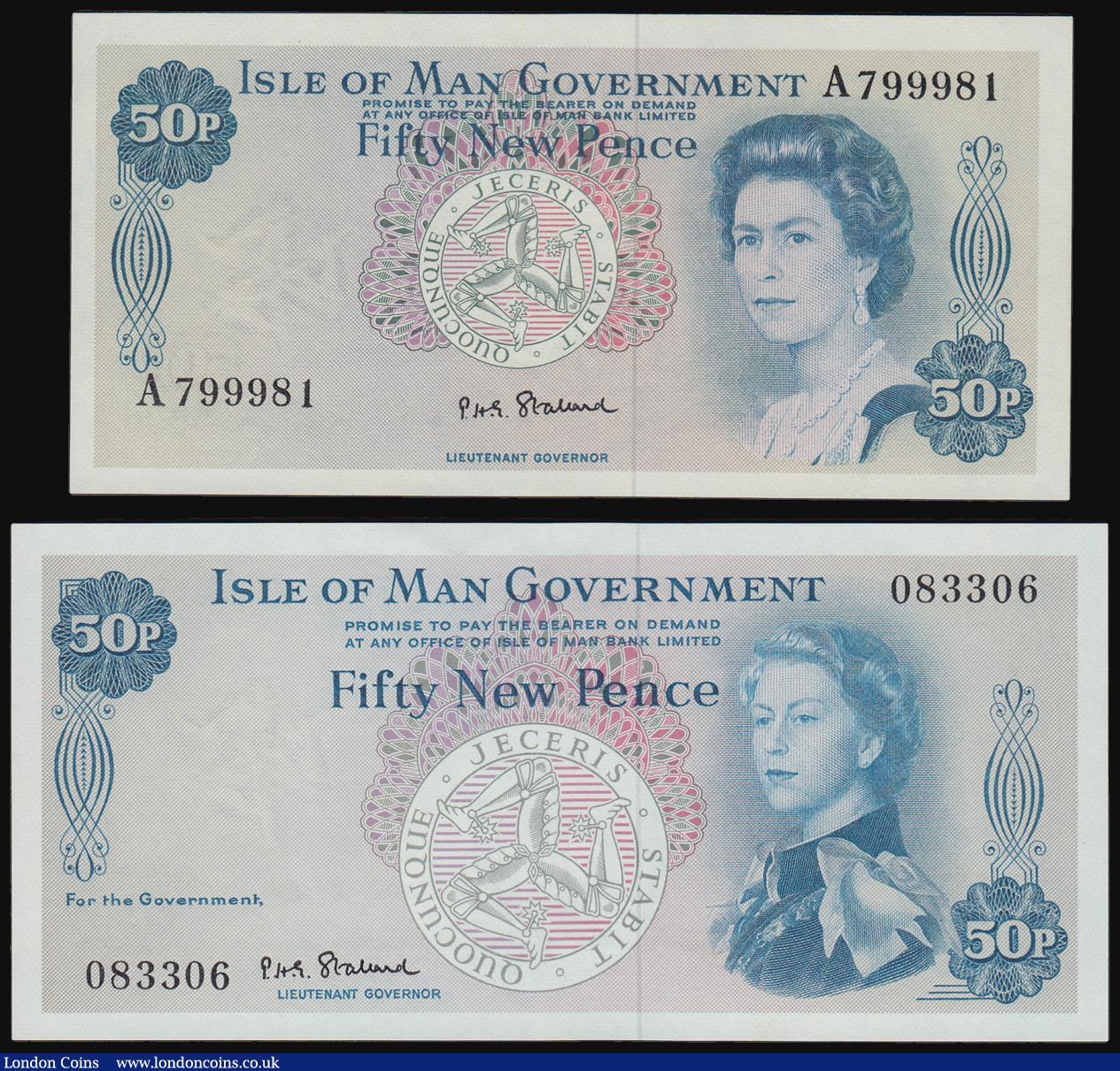 Isle of Man 50p Stallard Pick 27 and 28 both Unc : A187 L333 : Auction ...