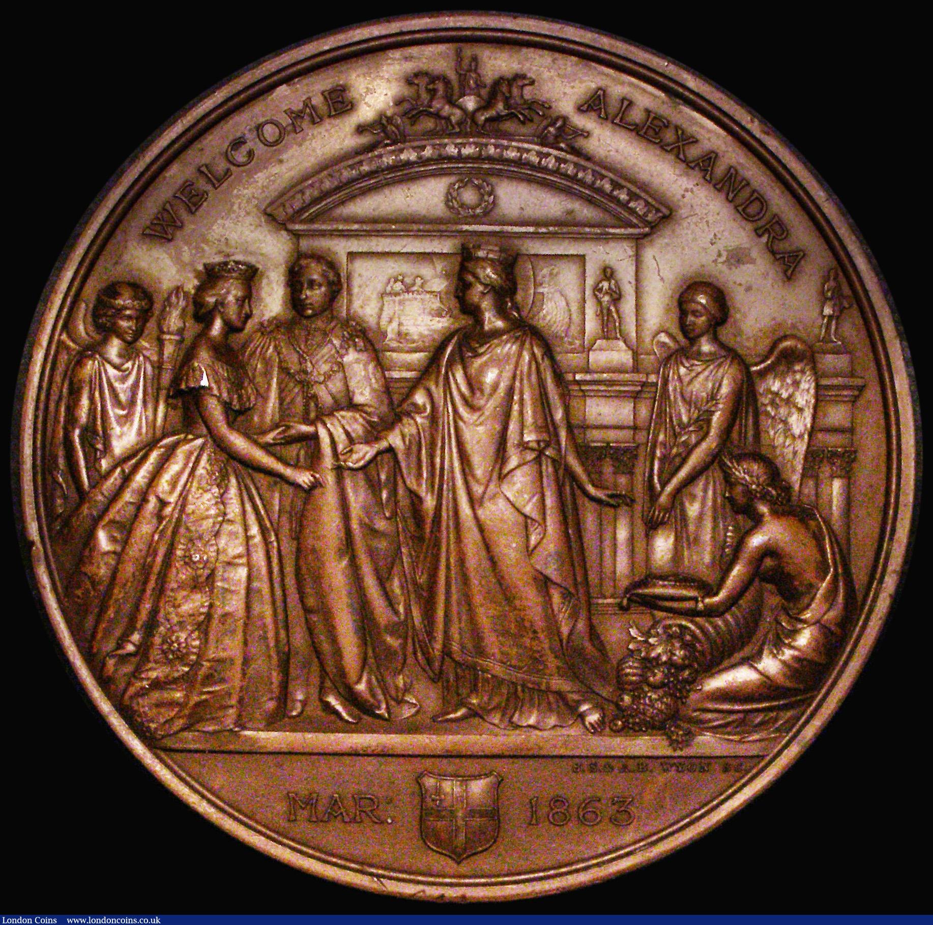 London Coins : A187 : Lot 1111 : Entry of Princess Alexandra Into The City Of London 1863, 77mm diameter in bronze by J.S. & A.B....