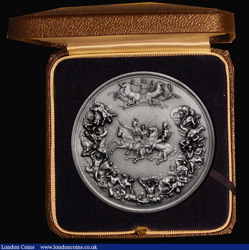 London Coins : A187 : Lot 1208 : Battle of Waterloo 63mm diameter in silver, issued by John Pinches 1966, after B. Pistrucci, numbere...