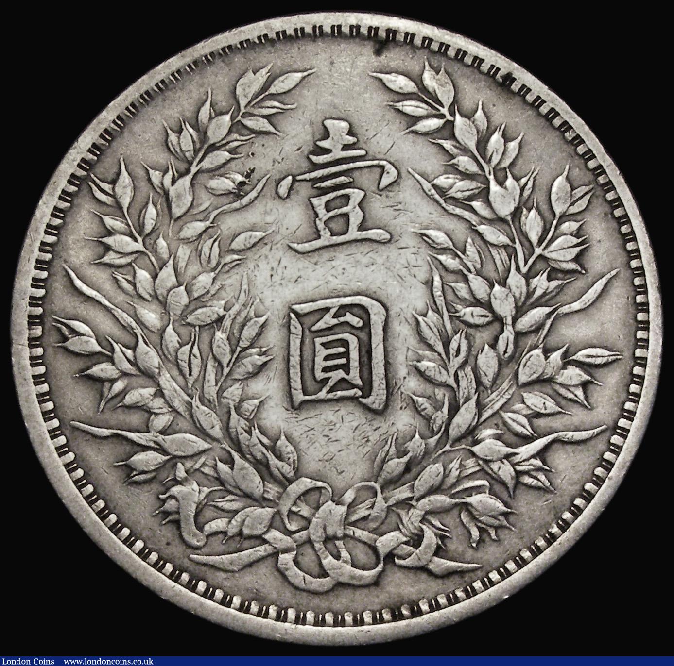 London Coins : A187 : Lot 1331 : China Dollar Year 3 (1914) Six Characters above head Y#329 Fine