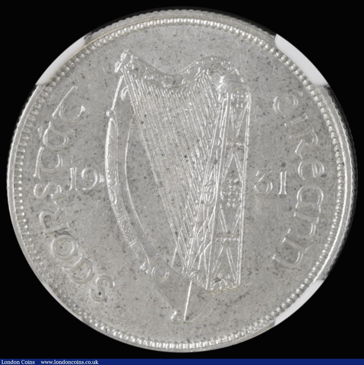 London Coins : A187 : Lot 1390 : Ireland Florin 1931 S.6626 in an NGC holder and graded MS61