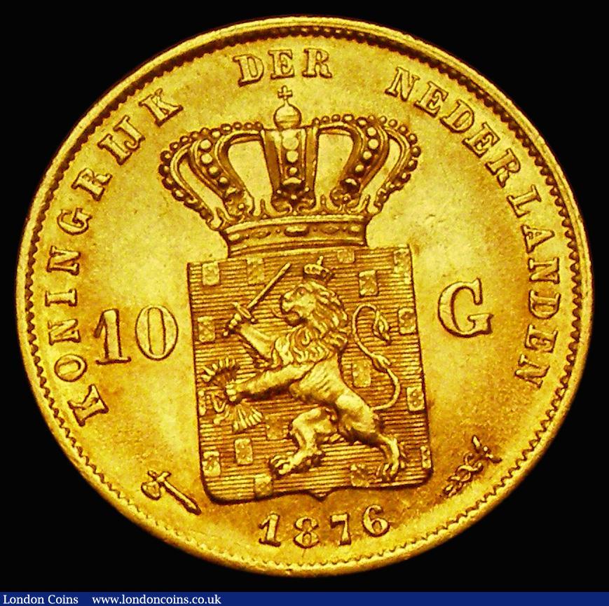 London Coins : A187 : Lot 1426 : Netherlands Ten Gulden Gold 1876 KM#106 NEF