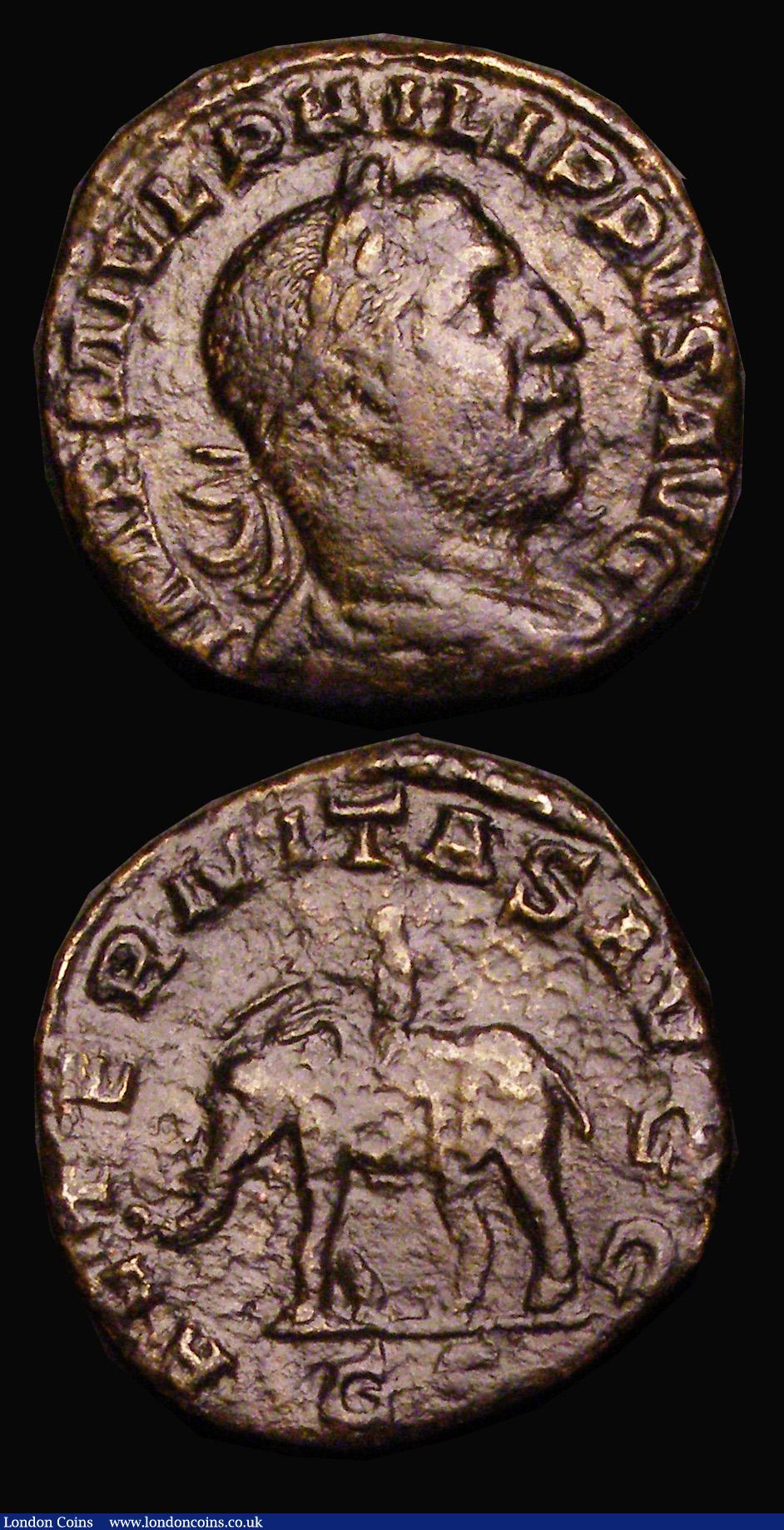 Roman Sestertius (2) Philip I (244-249AD) Obverse: Laureate and drap ...