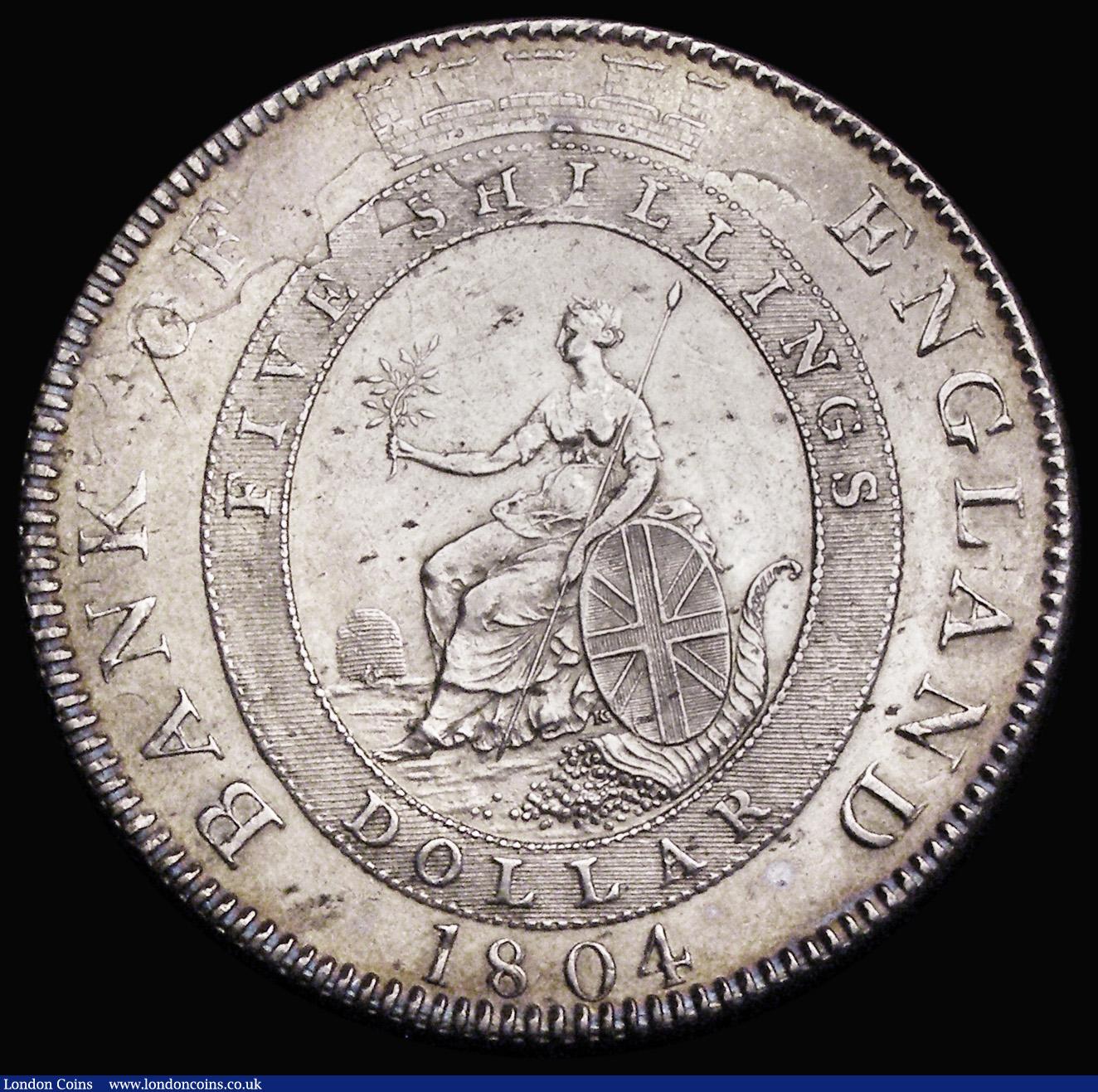 London Coins : A187 : Lot 1791 : Dollar Bank of England 1804 No Stop after REX Obverse E, Reverse 2, ESC 164, Bull 1951, VF the rever...
