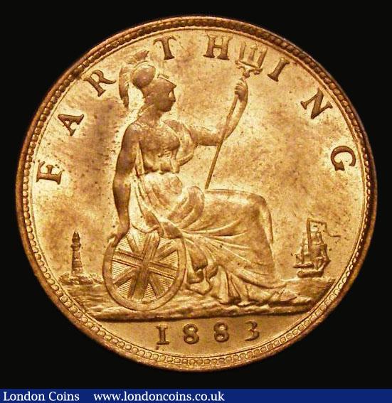 London Coins : A187 : Lot 1826 : Farthing 1883 Perfect F in F:D: Freeman 551 dies 7+F, LCGS Variety 02, Choice UNC with around 90%/75...