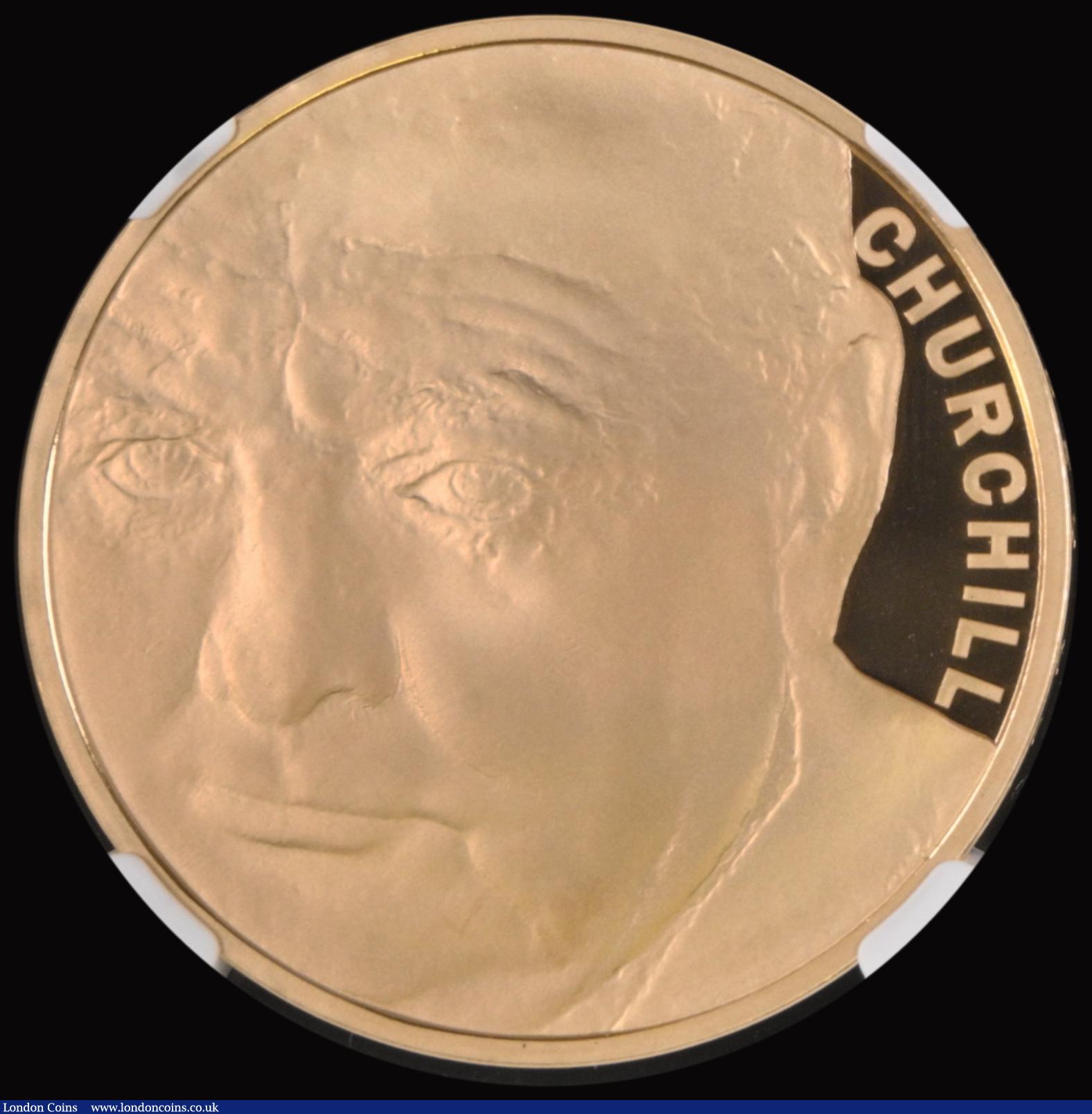 London Coins : A187 : Lot 1850 : Five Pound Crown 2015 50th Anniversary of the Death of Sir Winston Churchill Gold Proof S.L38 in an ...