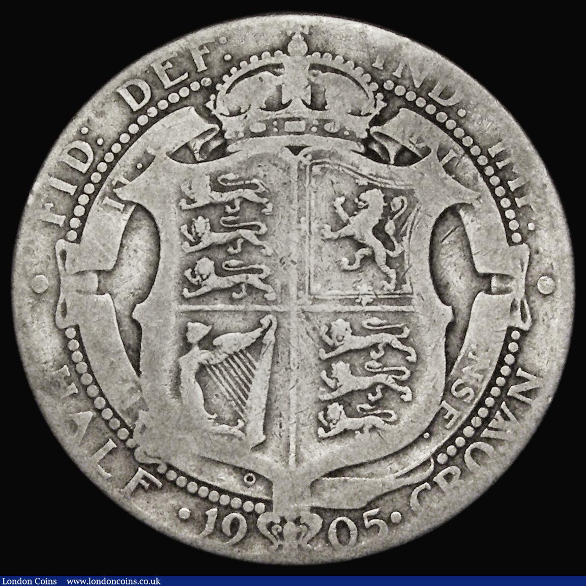 London Coins : A187 : Lot 2098 : Halfcrown 1905 ESC 750, Bull 3571 Fair, the key date in the series