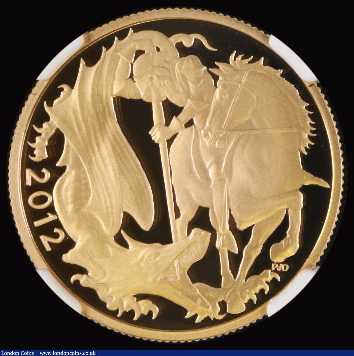 London Coins : A187 : Lot 2578 : Two Pounds 2012 Diamond Jubilee of Queen Elizabeth II - Modern St. George S.SD8, Marsh T74, Gold Pro...