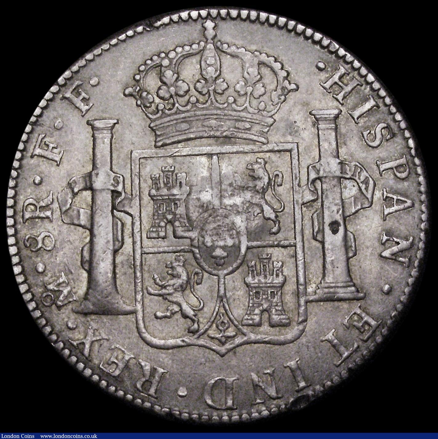 London Coins : A188 : Lot 1215 : Dollar George III Oval Countermark of Mexico 8 Reales 1779 MO FF ESC 129, Bull 1852, countermark Fin...