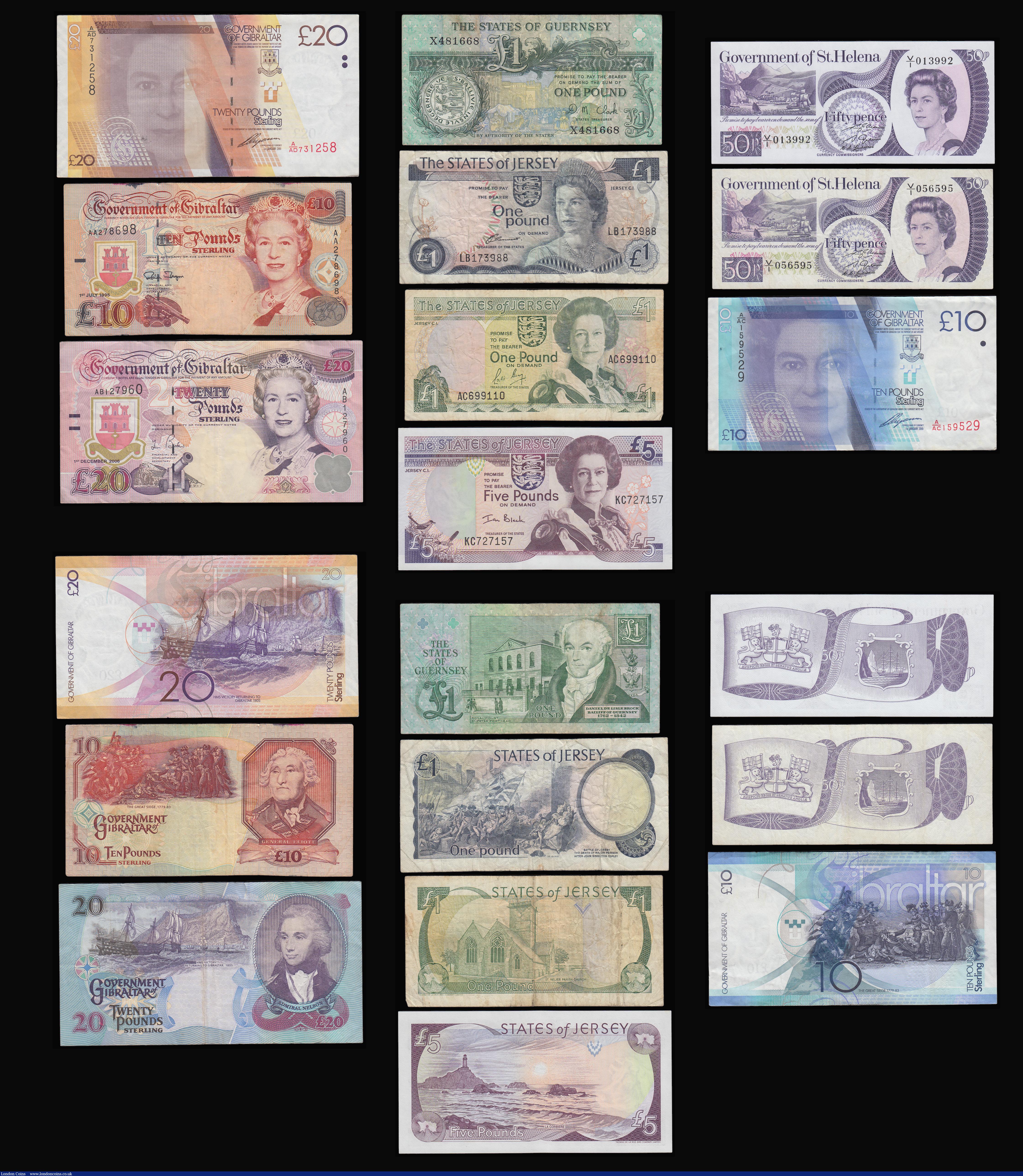 London Coins : A188 : Lot 215 : QE II issues, Gibraltar 1 Pound 1986, 5 Pounds Millennium and 1.1.2011, 10 Pound 1.7.1995 and 11.1.2...