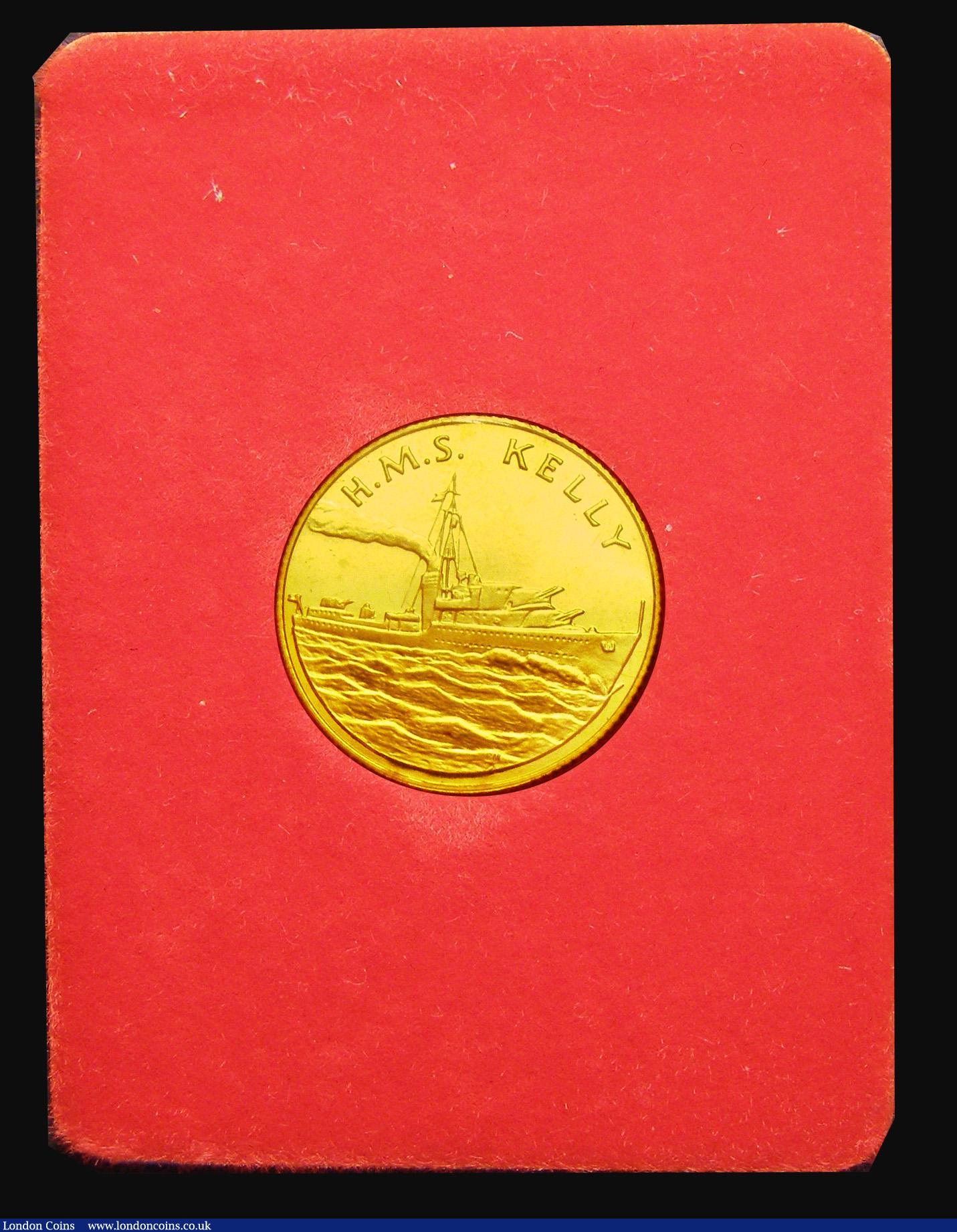 London Coins : A188 : Lot 662 : Earl Mountbatten "Sovereign Size" 9 carat gold medal by Pobjoy (5 grams) Unc in the red ho...