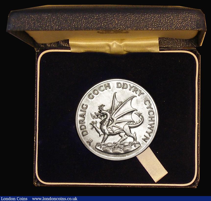 London Coins : A188 : Lot 665 : Investiture of Prince Charles as Prince of Wales 1969 45mm diameter in silver by M. Rizzello, the Of...
