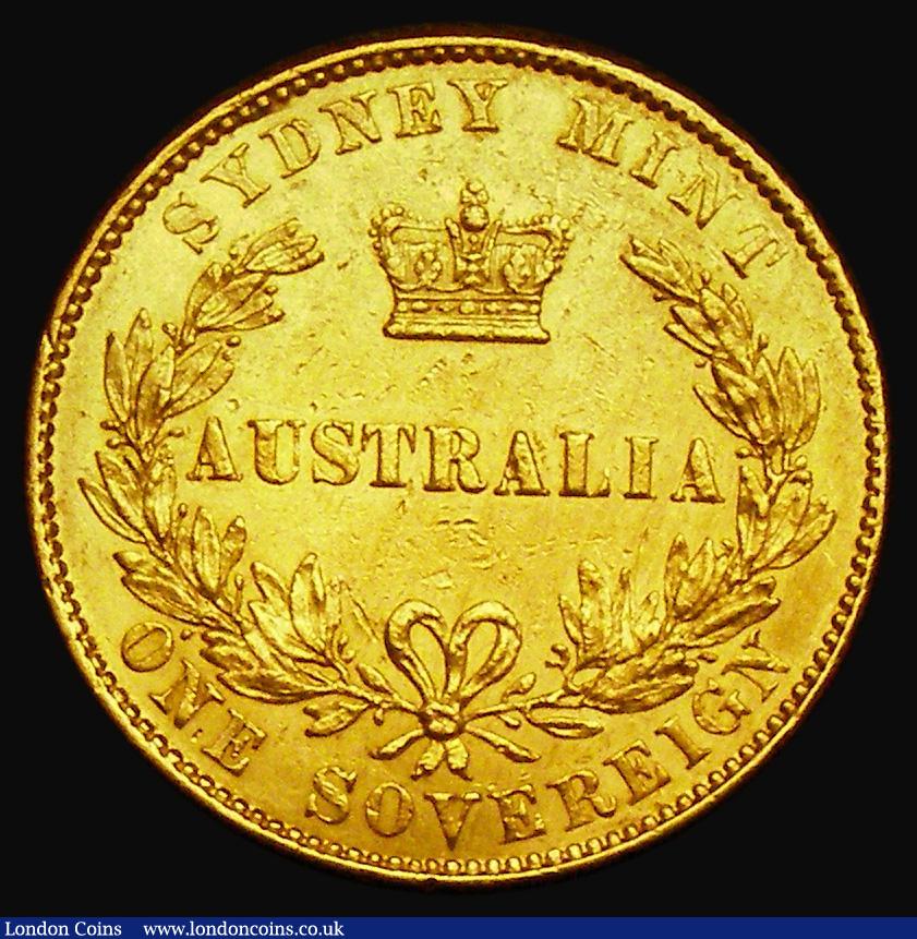London Coins : A188 : Lot 724 : Australia Sovereign 1857 Sydney Branch Mint, Marsh A362, McDonald 104, VF with a series of scratches...