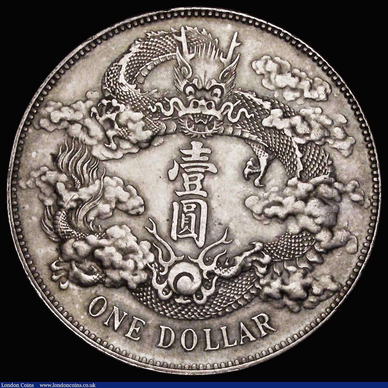 London Coins : A188 : Lot 767 : China - Empire One Dollar 1911 (Year 3) L&M 37, No Period, Extra Flame, comes with NGC ticket - ...