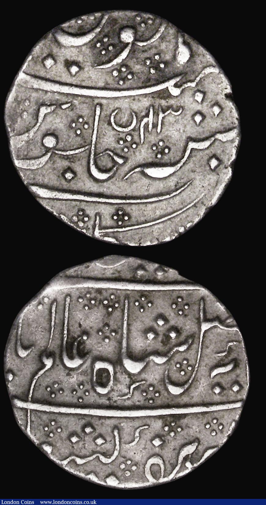 London Coins : A188 : Lot 842 : India (2) French India One Rupee Arcot, undated, KM#15, VF and bold, One Rupee Bhalwat Singh Year 21...