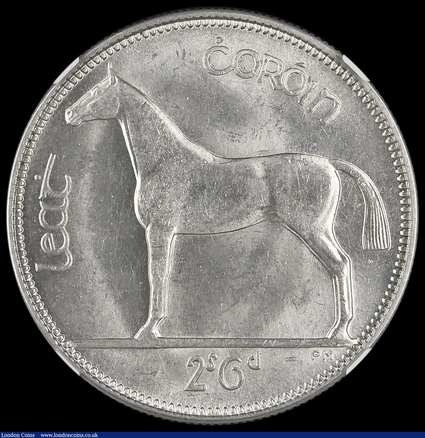 London Coins : A188 : Lot 877 : Ireland Halfcrown 1933 S.6625, in an NGC holder and graded MS64