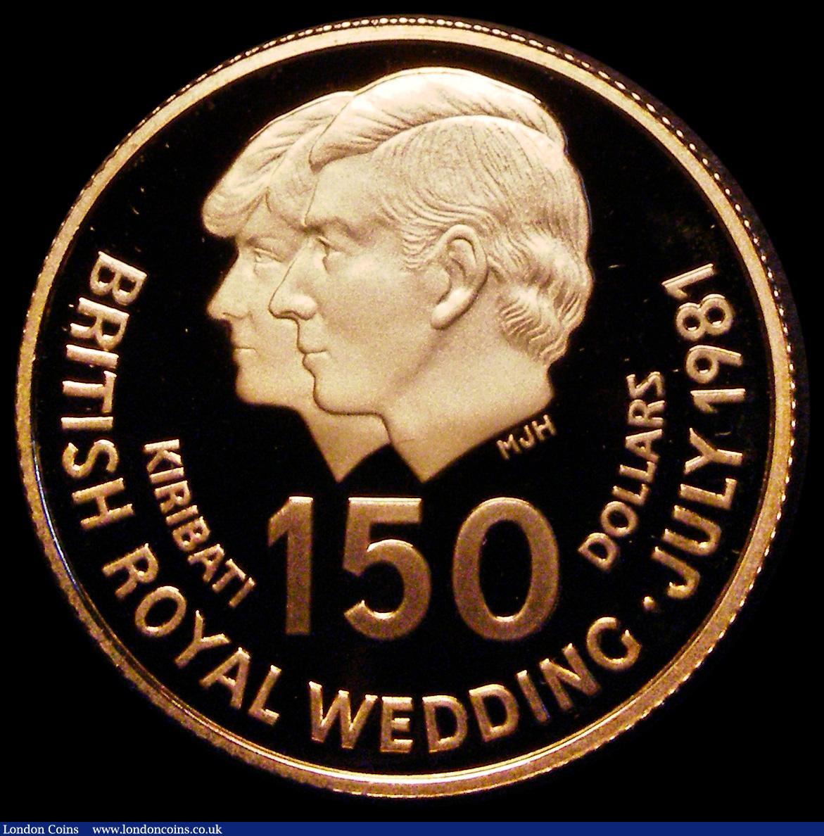 London Coins : A188 : Lot 898 : Kiribati $150 Gold 1981 Royal Wedding of Prince Charles and Lady Diana Spencer, and 2nd Anniversary ...