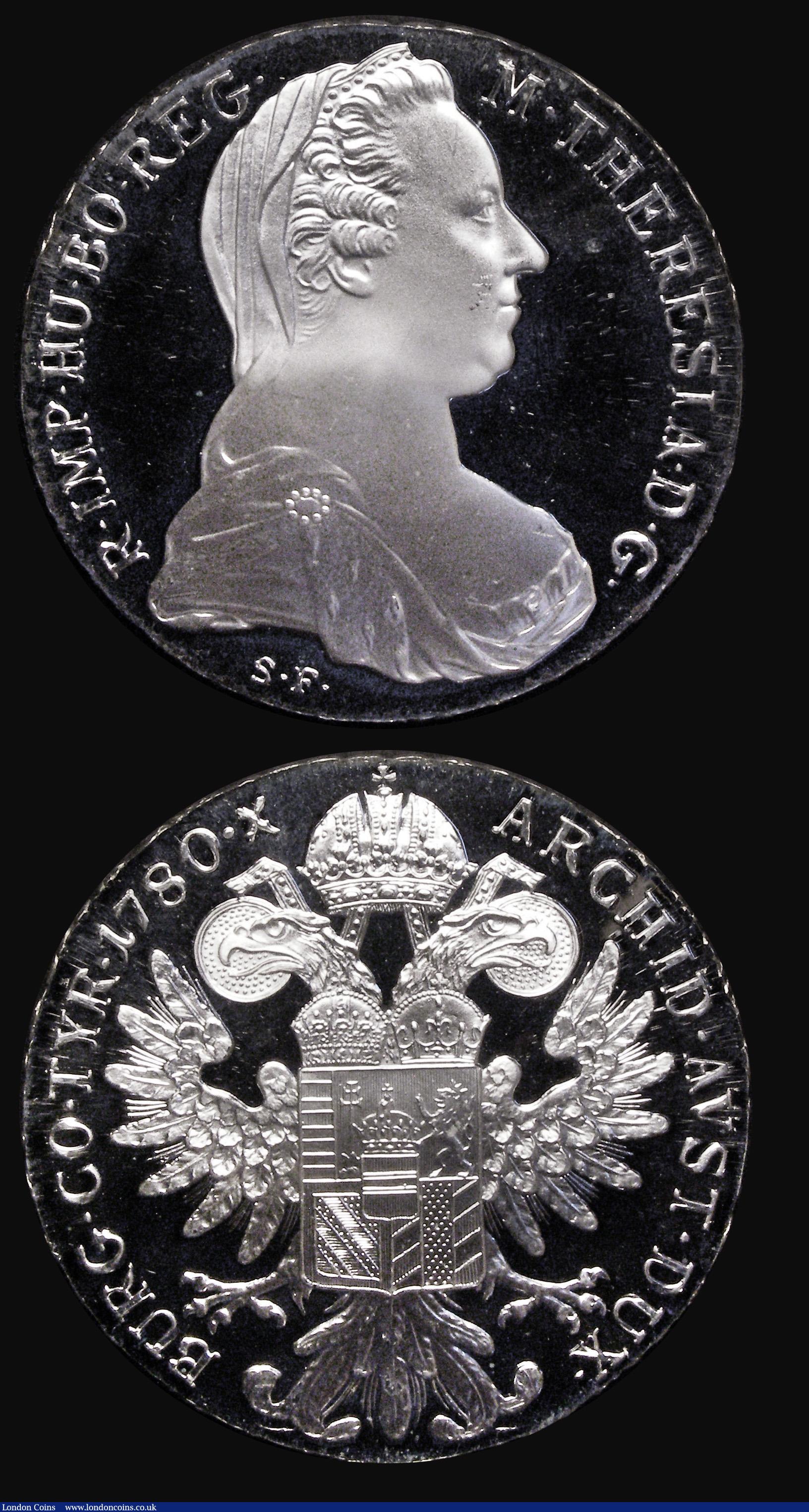 London Coins : A188 : Lot 986 : World (2) India - Bengal Presidency One Rupee Year 19, KM#109 VF, Austria Thaler 1780 Maria Theresa ...
