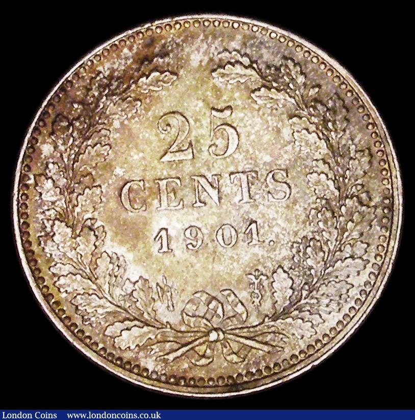 London Coins : A189 : Lot 1089 : Netherlands 25 Cents 1901 1st type KM120.2 GEF with a pleasing tone