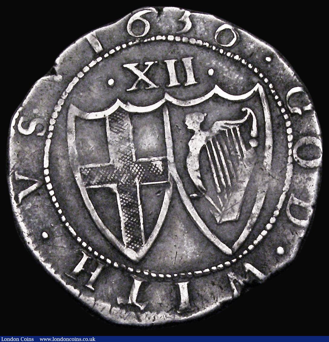 London Coins : A189 : Lot 1322 : Shilling 1656 Commonwealth, No Stop after ENGLAND, ESC 995A, Bull 152, S.3218, Mintmark Sun, 5.97 gr...