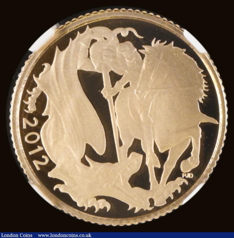 London Coins : A189 : Lot 1644 : Half Sovereign 2012 Queen Elizabeth II Diamond Jubilee Proof S.SB8, Marsh 558A, in an NGC holder and...