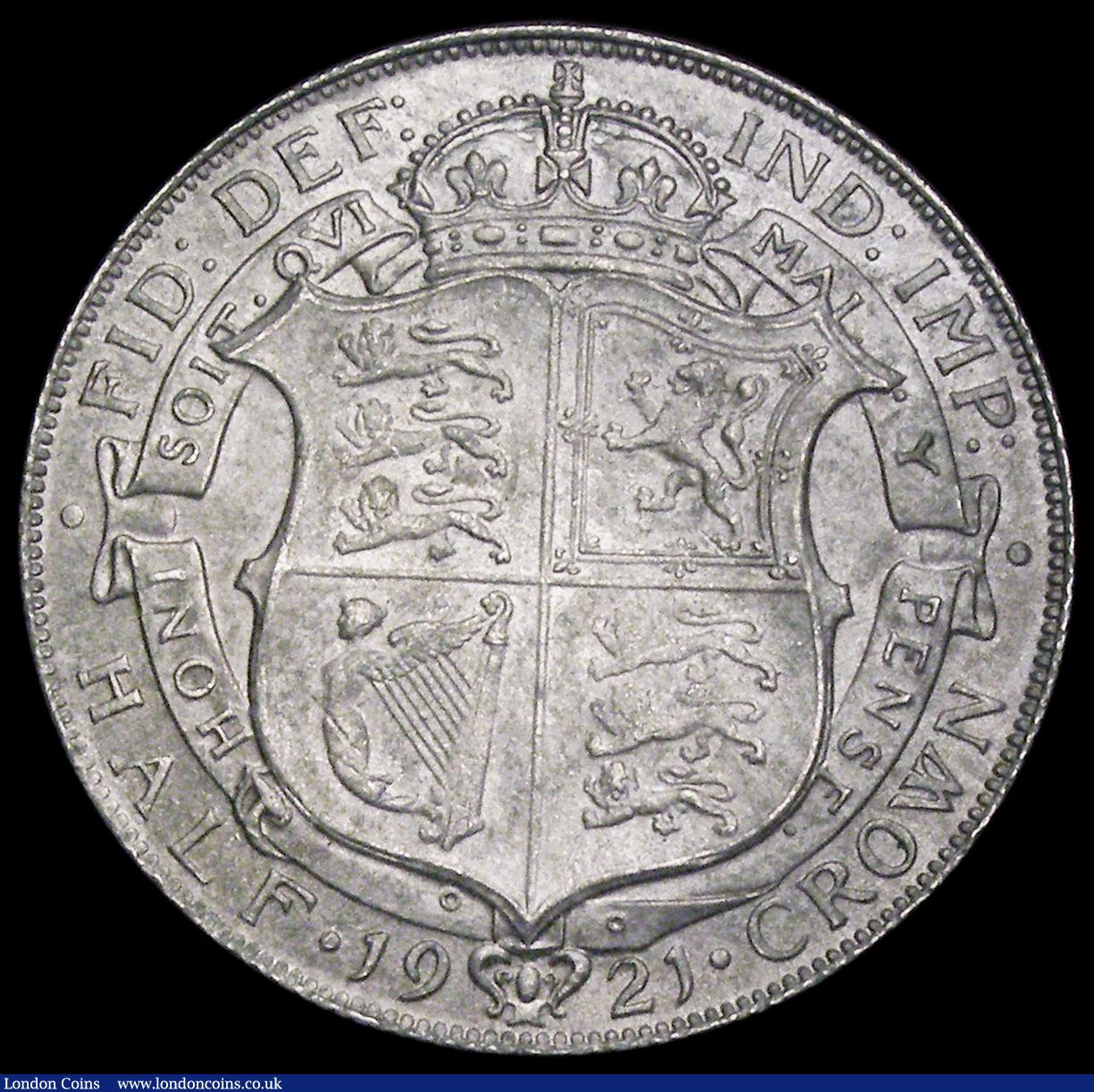 London Coins : A189 : Lot 1764 : Halfcrown 1921 Larger Reverse design, ESC 768, Bull 3722, Davies 1679 dies 3C, UNC with pleasing sub...