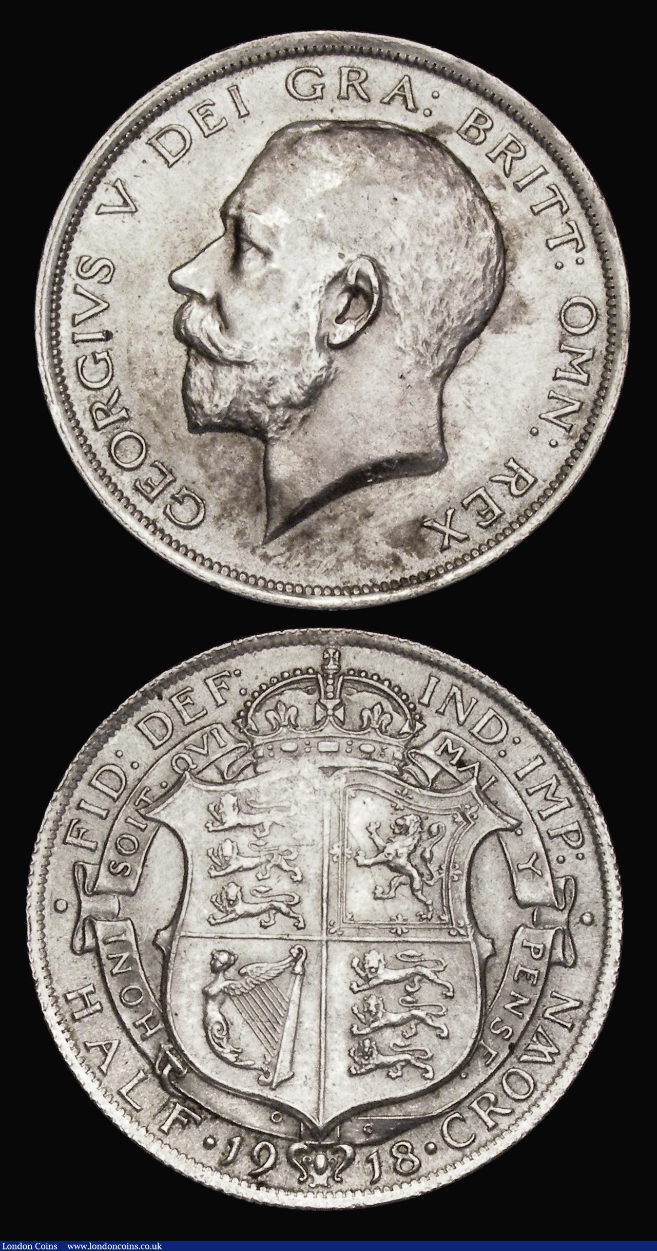 London Coins : A189 : Lot 1786 : Halfcrowns (2) 1918 Smaller reverse design, ESC 765, Bull 3717, Davies 1669, NVF/GVF the obverse wit...