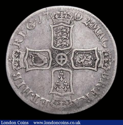 London Coins : A189 : Lot 1885 : Shilling 1702 Plain ESC 1128 CGS 15
