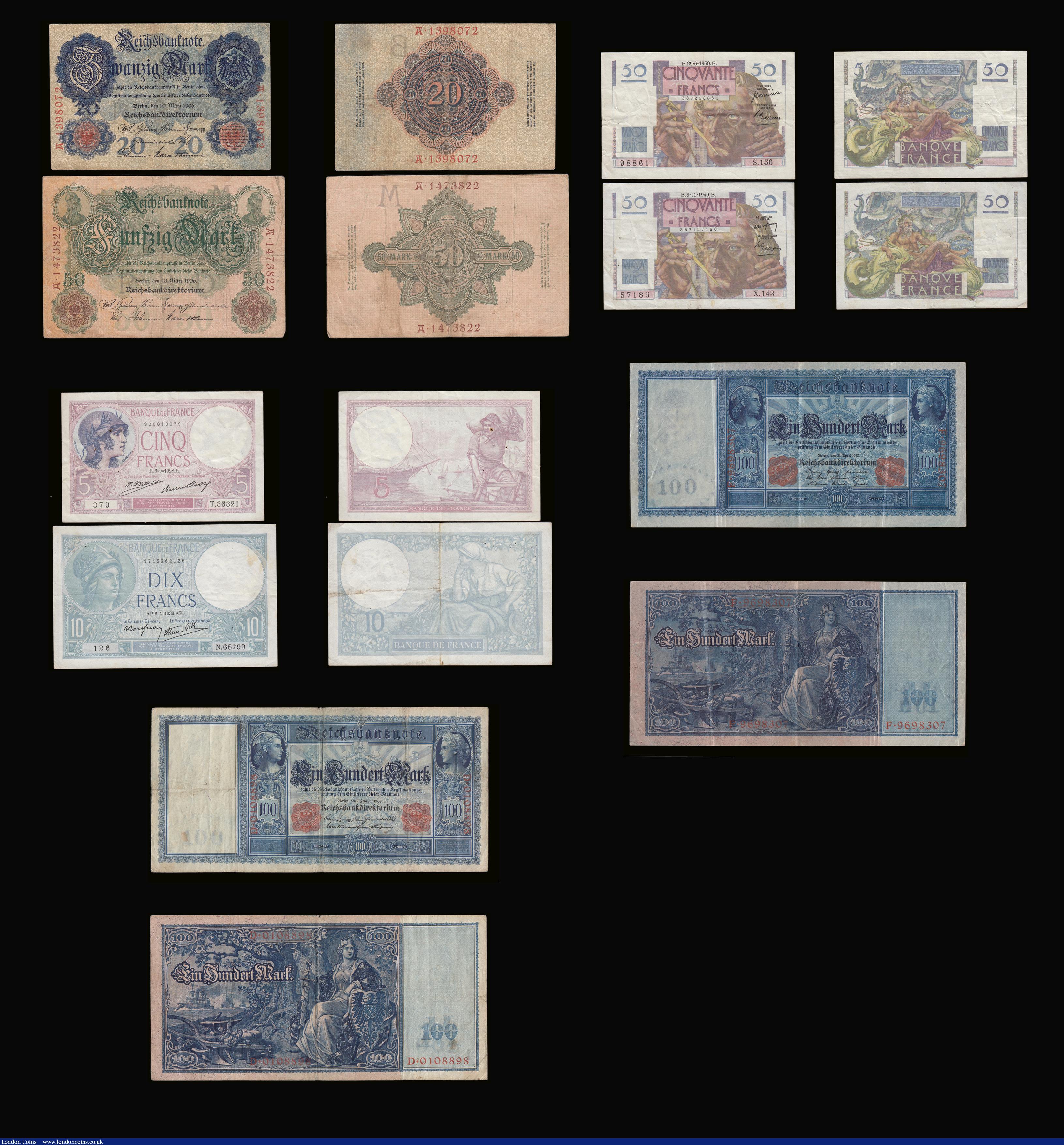 London Coins : A189 : Lot 279 : World (21) being France (10) dating back to 1933 and Germany early 20th Century Issues (11) all date...