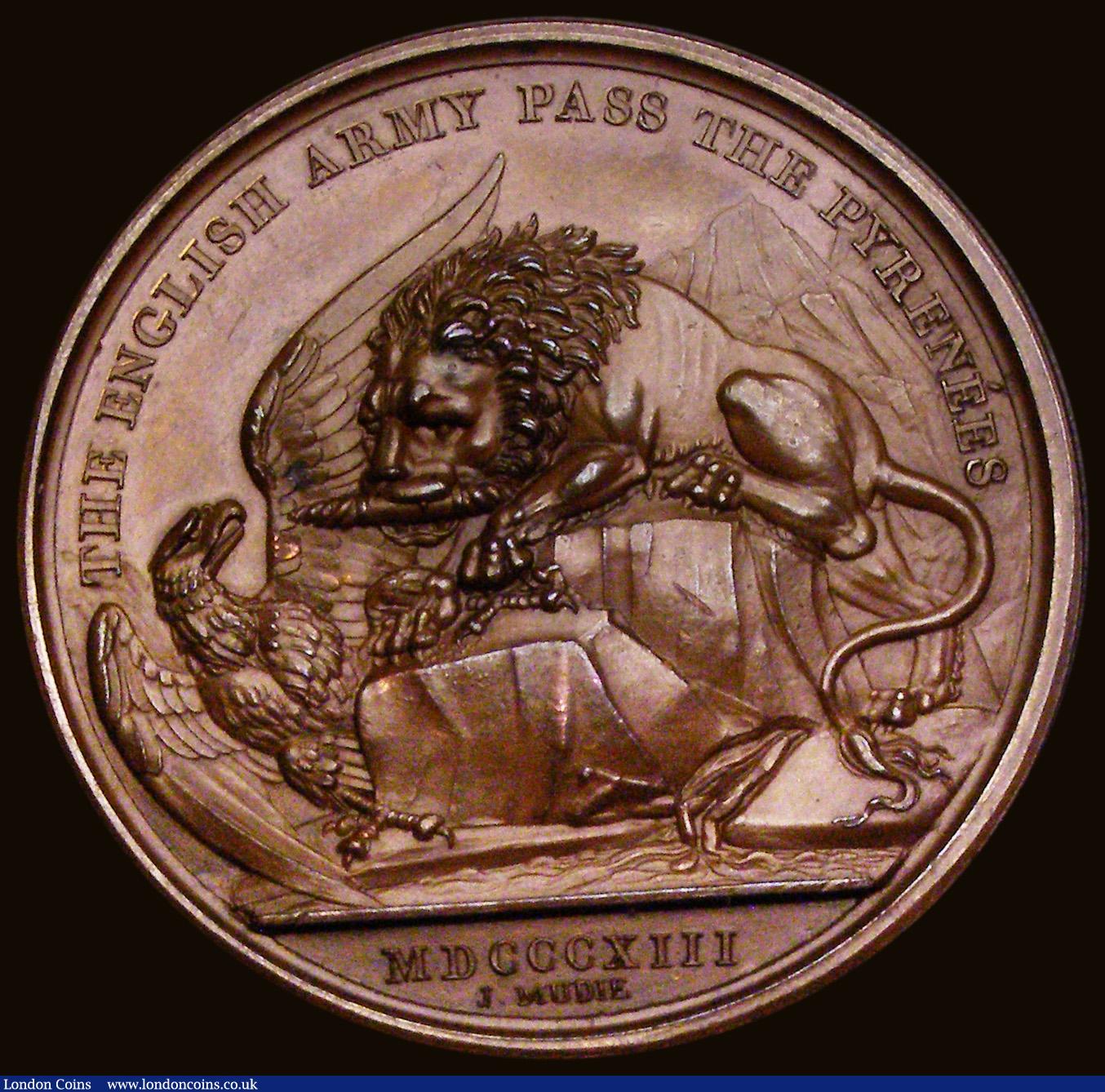 London Coins : A189 : Lot 760 : The Battle of the Pyrenees 1813 41mm in bronze by N.G.A. Brenet, Mudies National Series, struck in 1...