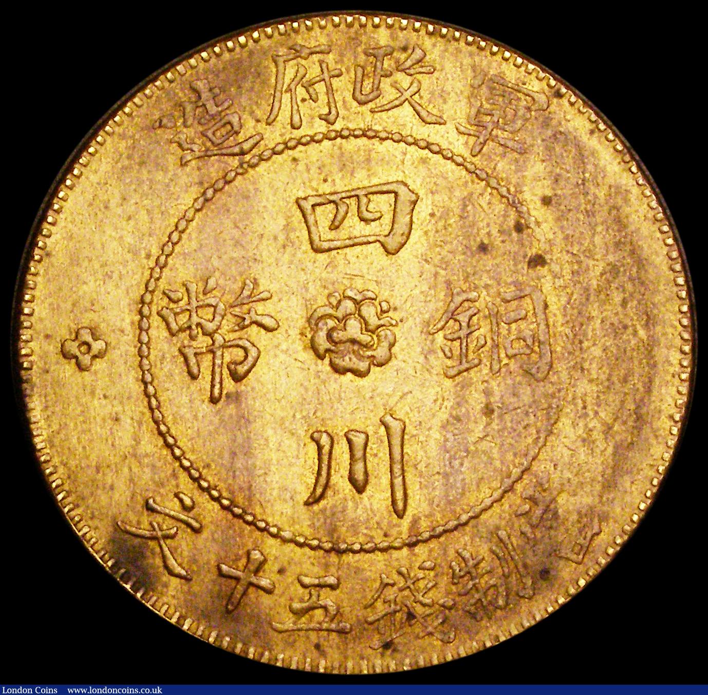 London Coins : A189 : Lot 924 : China - Szechuan Province 50 Cash Year 2 (1913) Y#449.2a, Fine or slightly better with some weakly s...