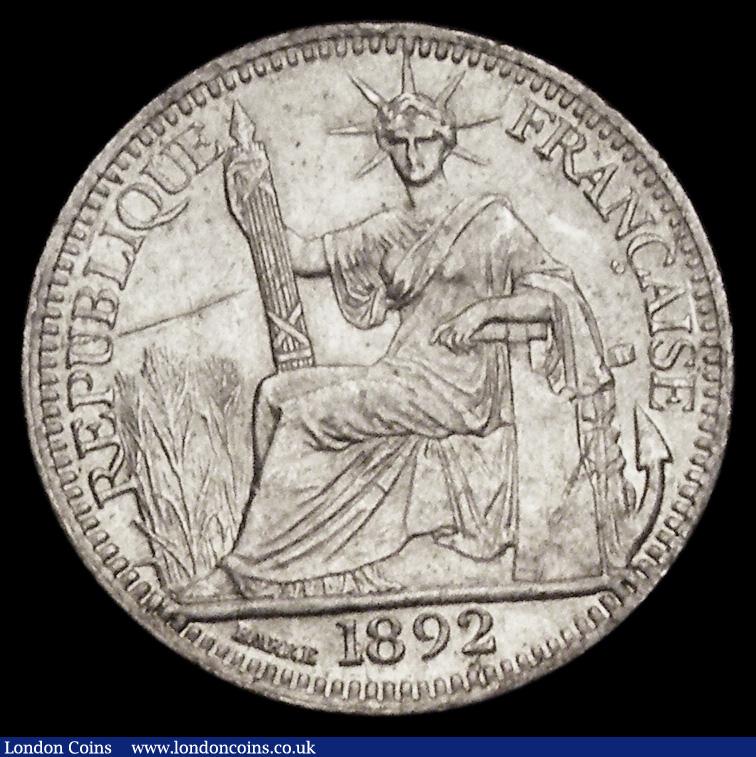 London Coins : A189 : Lot 969 : French Indo-China Ten Cents 1892A Paris Mint, KM#2 UNC or near so with some lustre and a thin scratc...