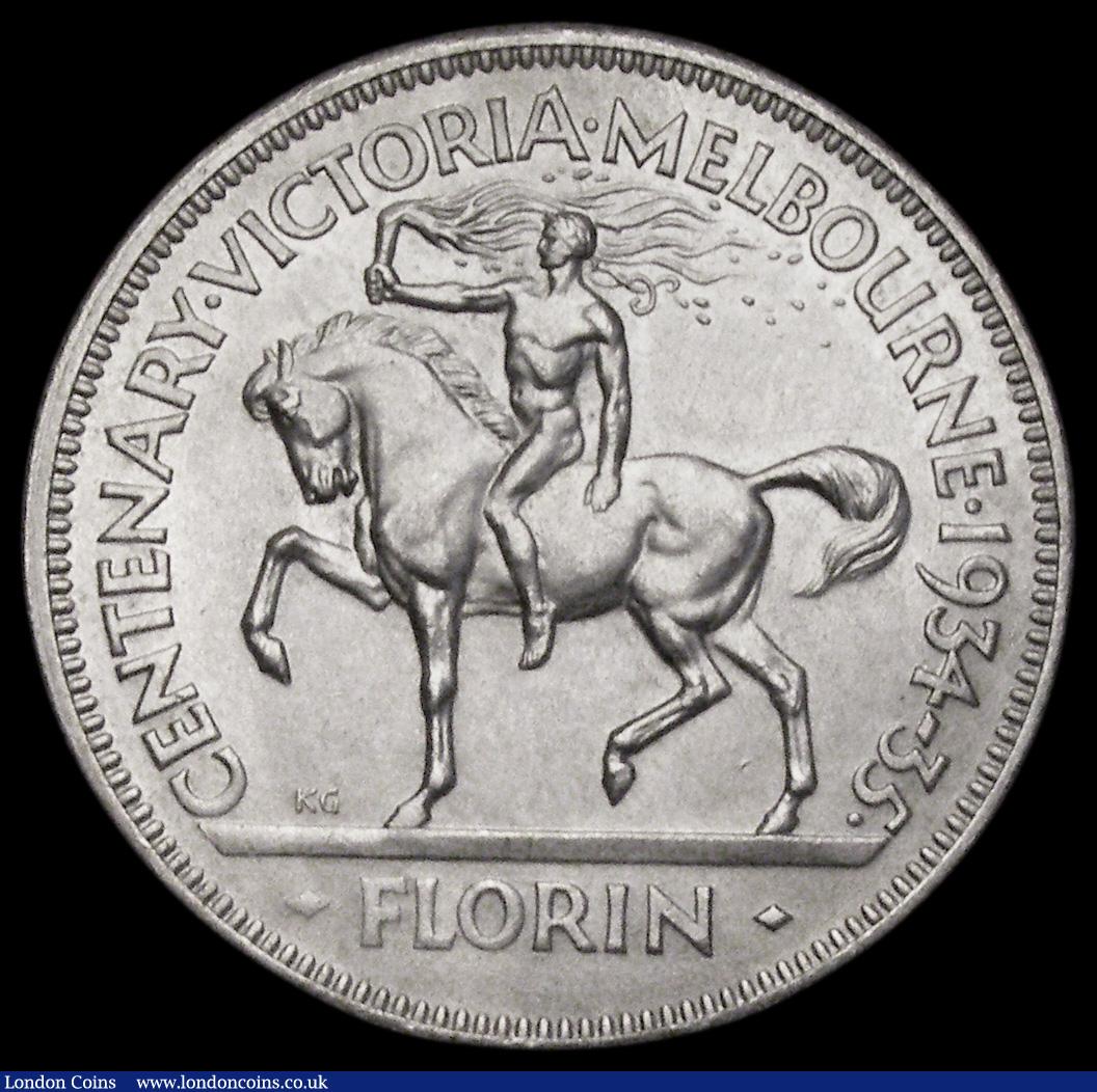 London Coins : A190 : Lot 1148 : Australia Florin 1934 Melbourne and Victoria Centenary KM#33 bright A/UNC