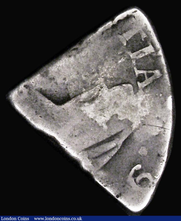 London Coins : A190 : Lot 1214 : Curacao 18 Stuivers (3 Reaal) Countermarked Coinage 1816-1821, 1/5 cut of Spain or Spanish Colonial ...