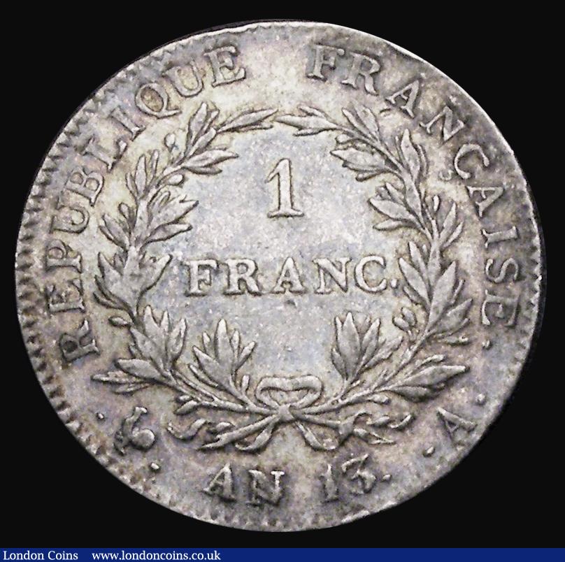 London Coins : A190 : Lot 1240 : France Franc L'An 13 mint mark A KM#656.1 VF or better and nicely toned