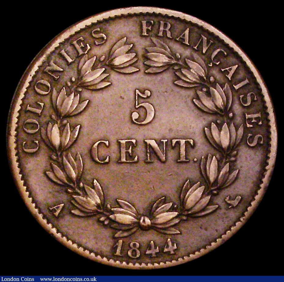 London Coins : A190 : Lot 1245 : French West Indies 5 Centimes 1844A Louis Philippe (KM12 French Colonies) also used in Marquise Isla...