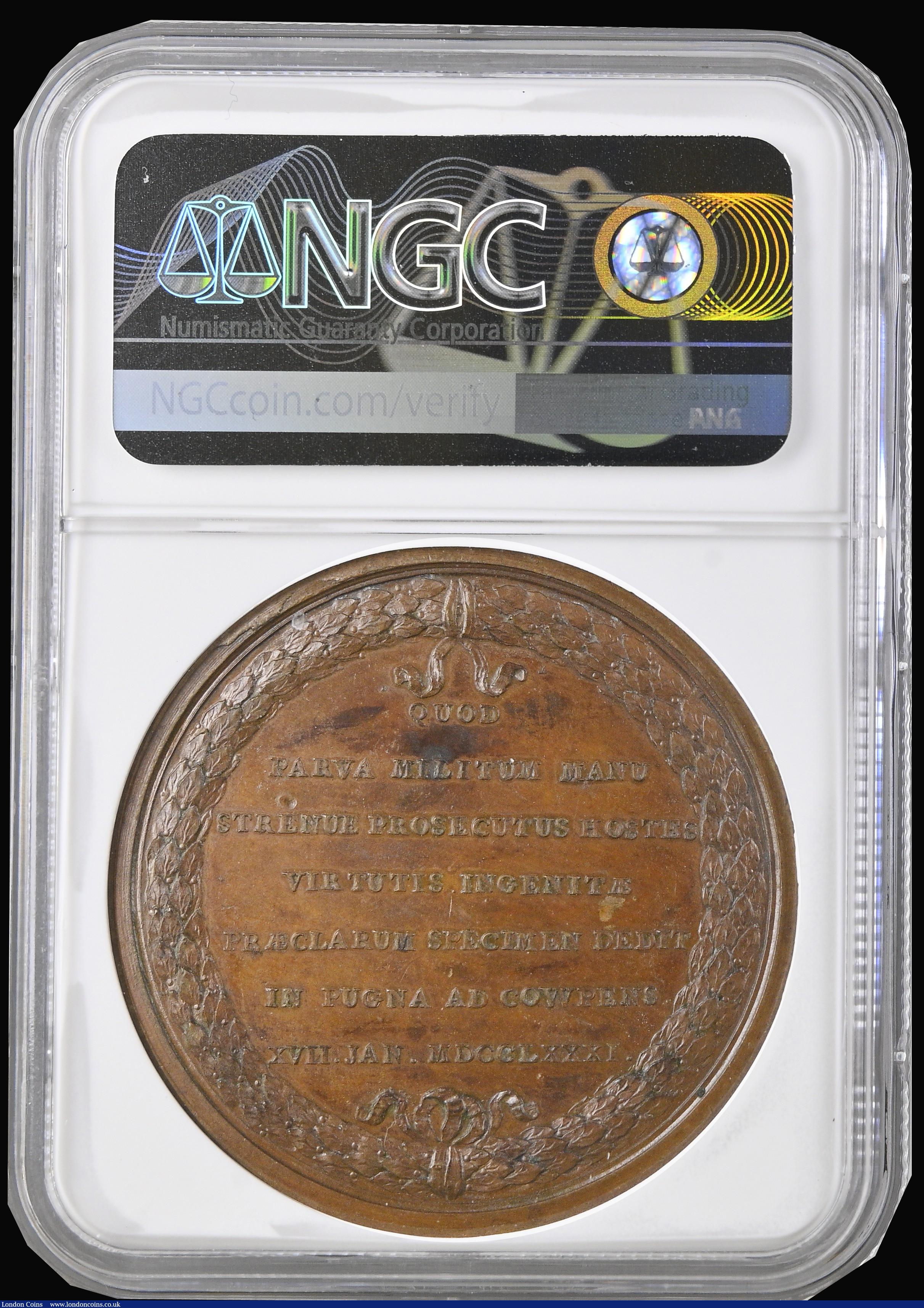 London Coins : A190 : Lot 1666 : USA William Washington, Battle of Cowpenns 1781 46mm diameter in copper, a restrike, by Paris Mint, ...