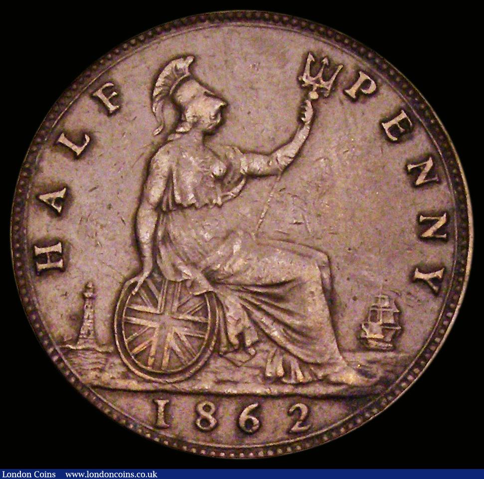 London Coins : A190 : Lot 1997 : Halfpenny 1862 dies 7+H VF listed as a Bronze Proof for these dies however in our Auction 142 Lot 44...