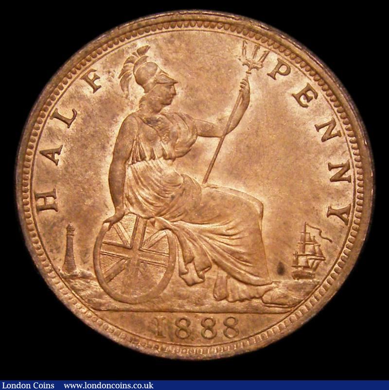London Coins : A190 : Lot 2005 : Halfpenny 1888 Freeman 359 Unc with subdued and even and graded CGS 80