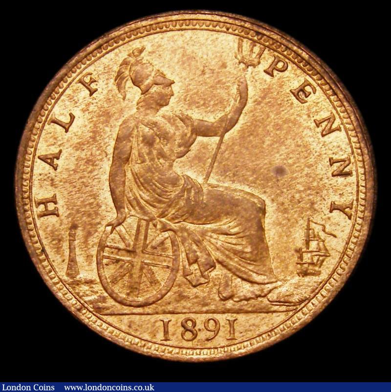 London Coins : A190 : Lot 2007 : Halfpenny 1891 Freeman 364 Unc with subdued lustre and graded CGS 80