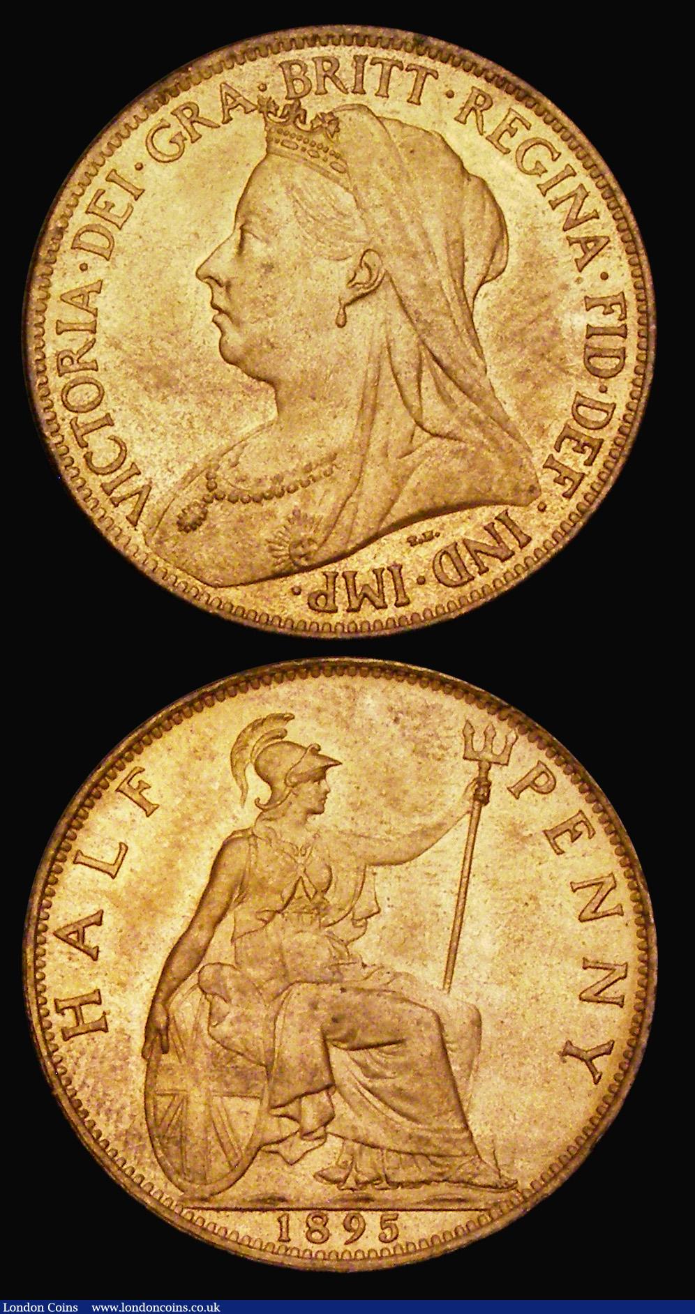 London Coins : A190 : Lot 2008 : Halfpenny 1895 Freeman 370 dies 1+A UNC with practically full slightly subdued lustre and Halfpenny ...
