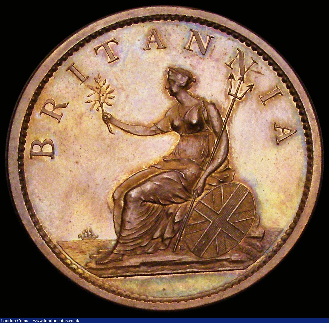 London Coins : A190 : Lot 2042 : Penny 1806 Bronzed Proof Unc-FDC with some spots a dark toning perhaps once cleaned